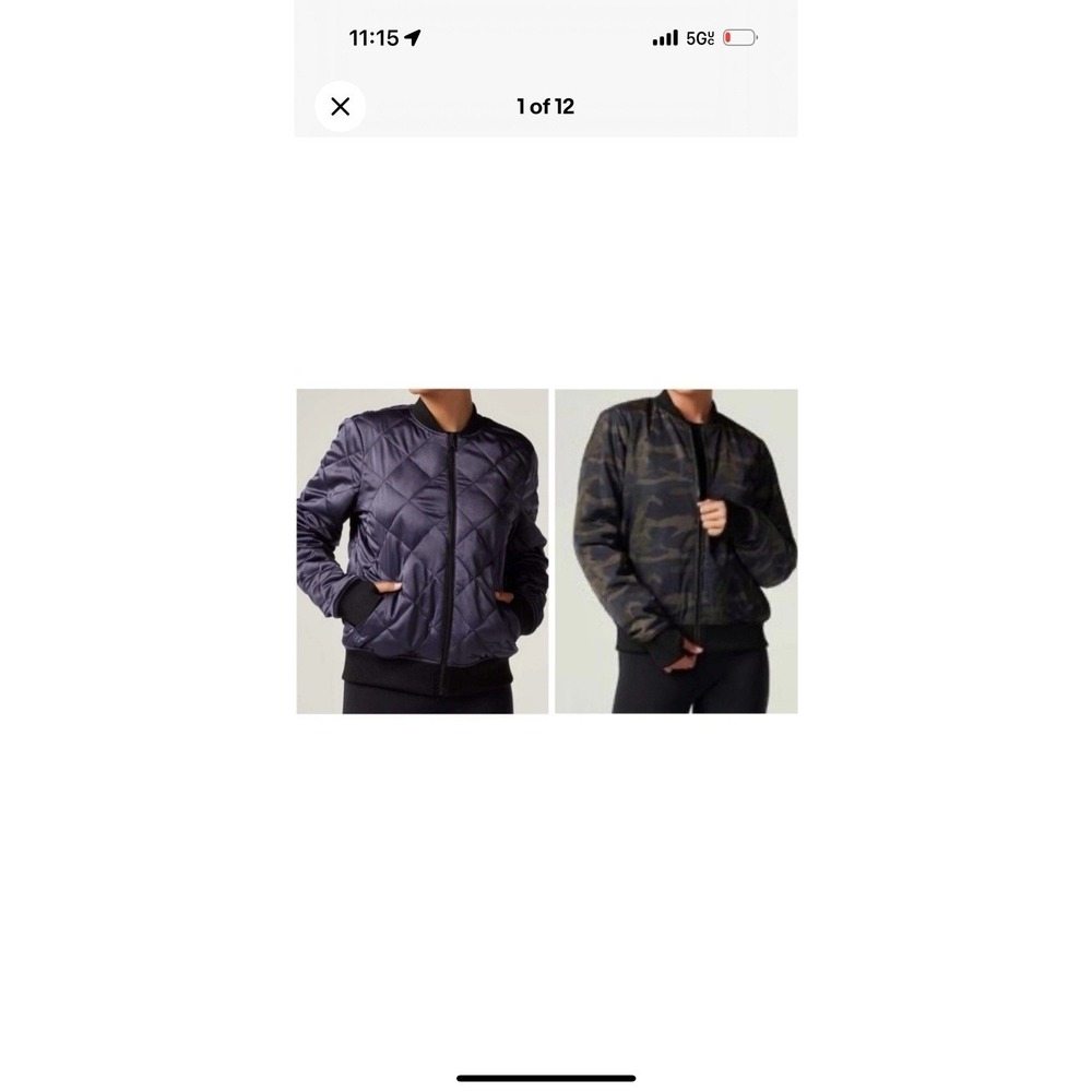 Blanc Noir "The Reversible Bomber Jacket" in Navy Camo, Women's Size Medium